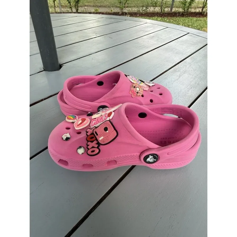 Crocs Classic Clog Kids Pink Shoes Size C10 Lightweight Comfort Slip On Sandals